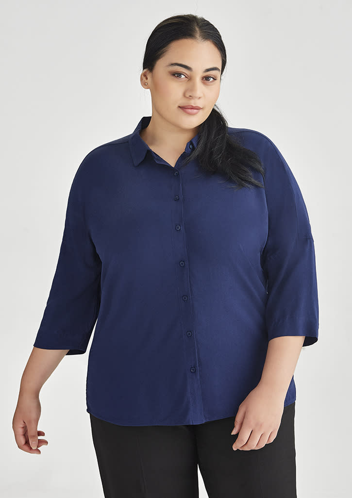 Womens Dahlia 3/4 Sleeve Blouse - RB366LT Image Navy