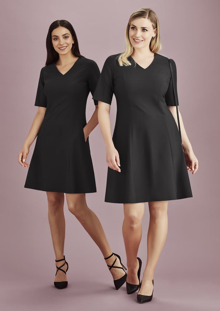 Womens Siena Extended Short Sleeve Dress - RD974L Image Black