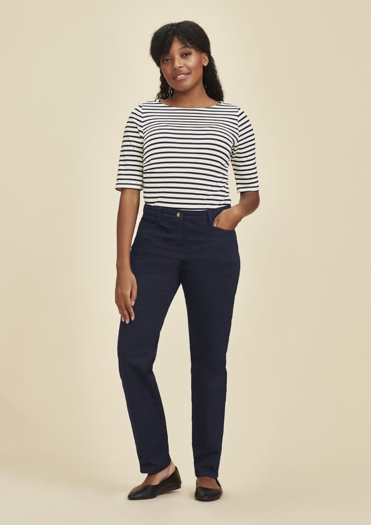 Womens Slim Leg Stretch Chino Pant - RGP263L Image Navy