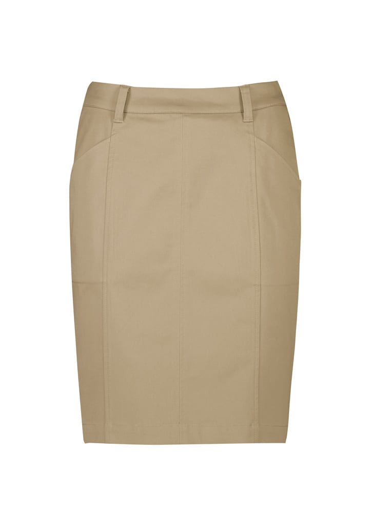 Womens Mid Waist Stretch Chino Skirt - RGS264L Image Desert