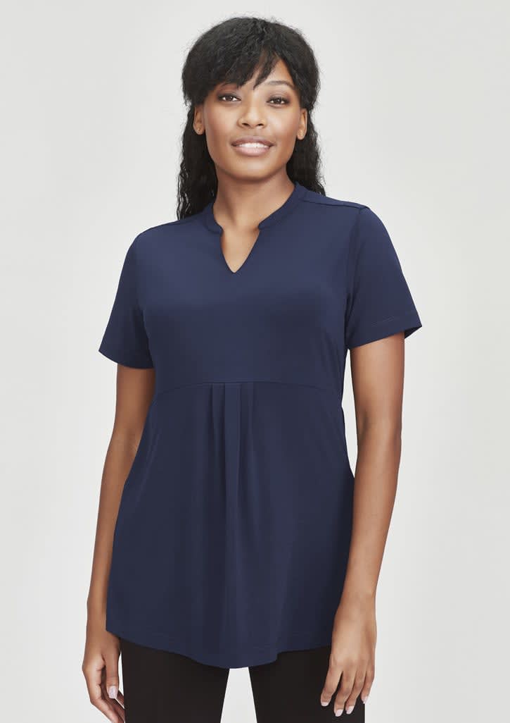 Womens Mali Stretch Tunic T-Top - RT262LS Image Navy