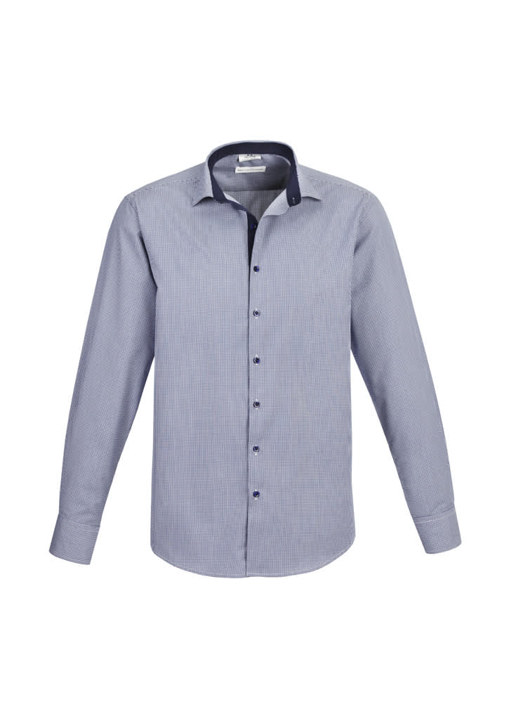 Mens Edge Long Sleeve Shirt - S267ML Image Blue