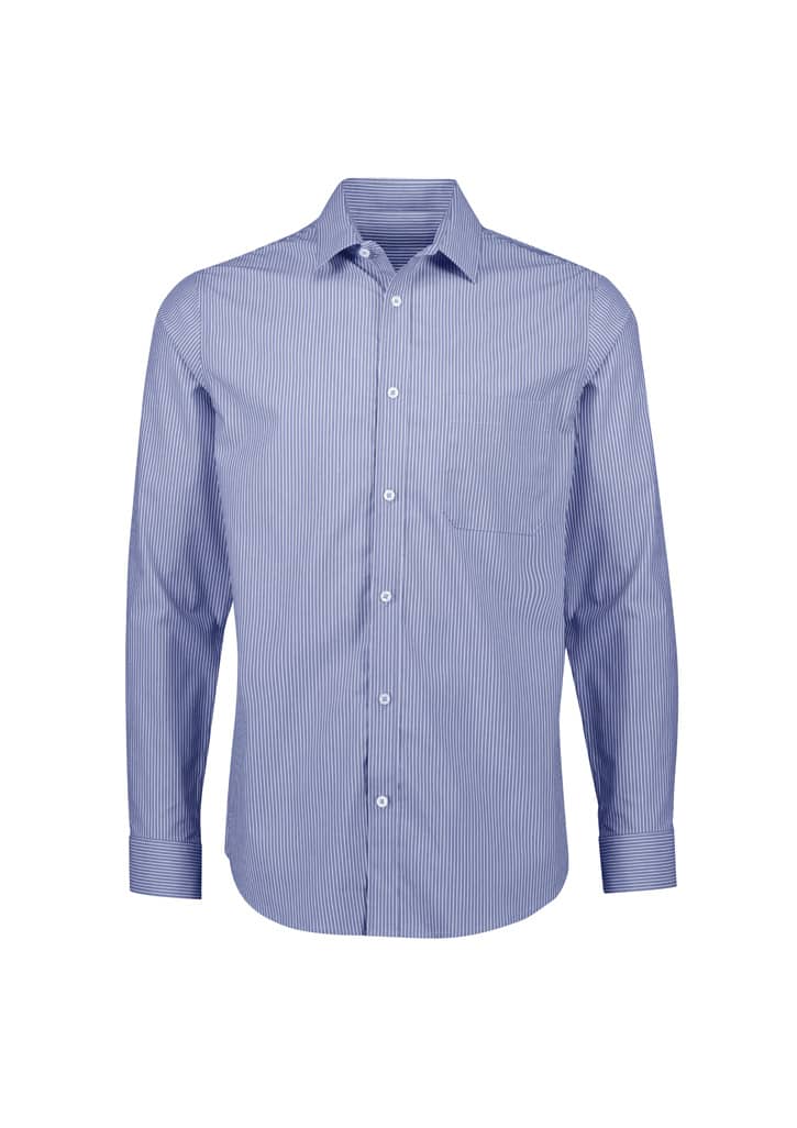 Mens Conran Classic Long Sleeve Shirt - S336ML Image French Blue/White
