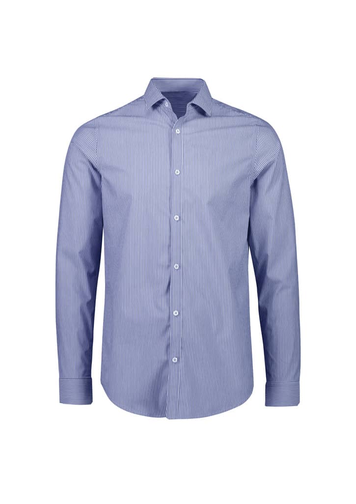 Mens Conran Tailored Long Sleeve Shirt - S337ML Image French Blue/White