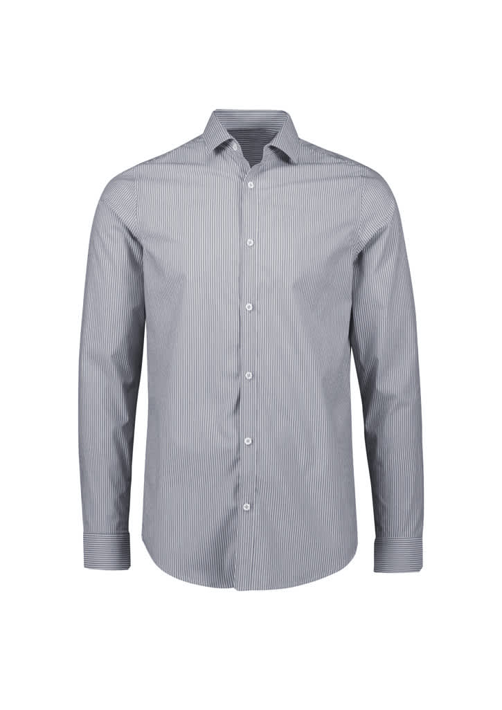Mens Conran Tailored Long Sleeve Shirt - S337ML Image Slate/White