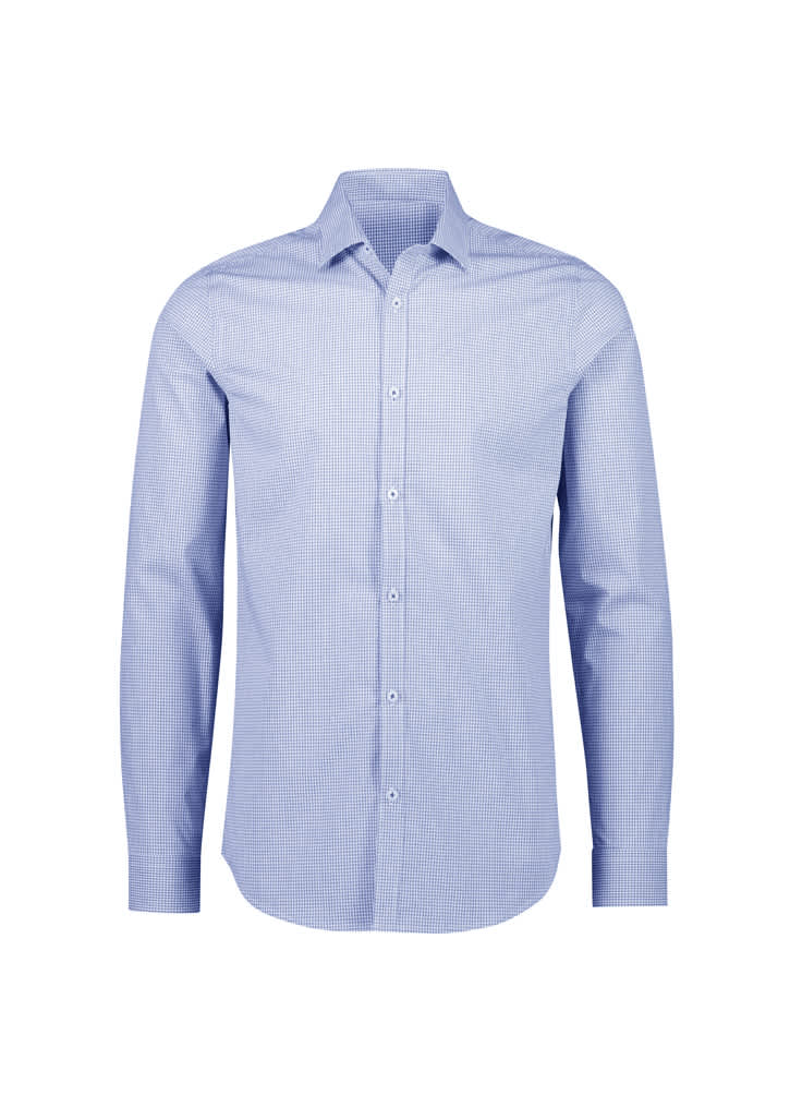 Mens Bristol Tailored Long Sleeve Shirt - S339ML Image White/Navy