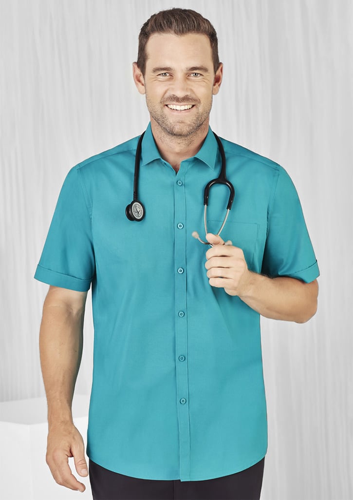 Monaco Mens Short Sleeve Shirt - S770MS Image Teal