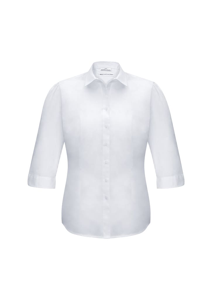 Womens Euro 3/4 Sleeve Shirt - S812LT Image White