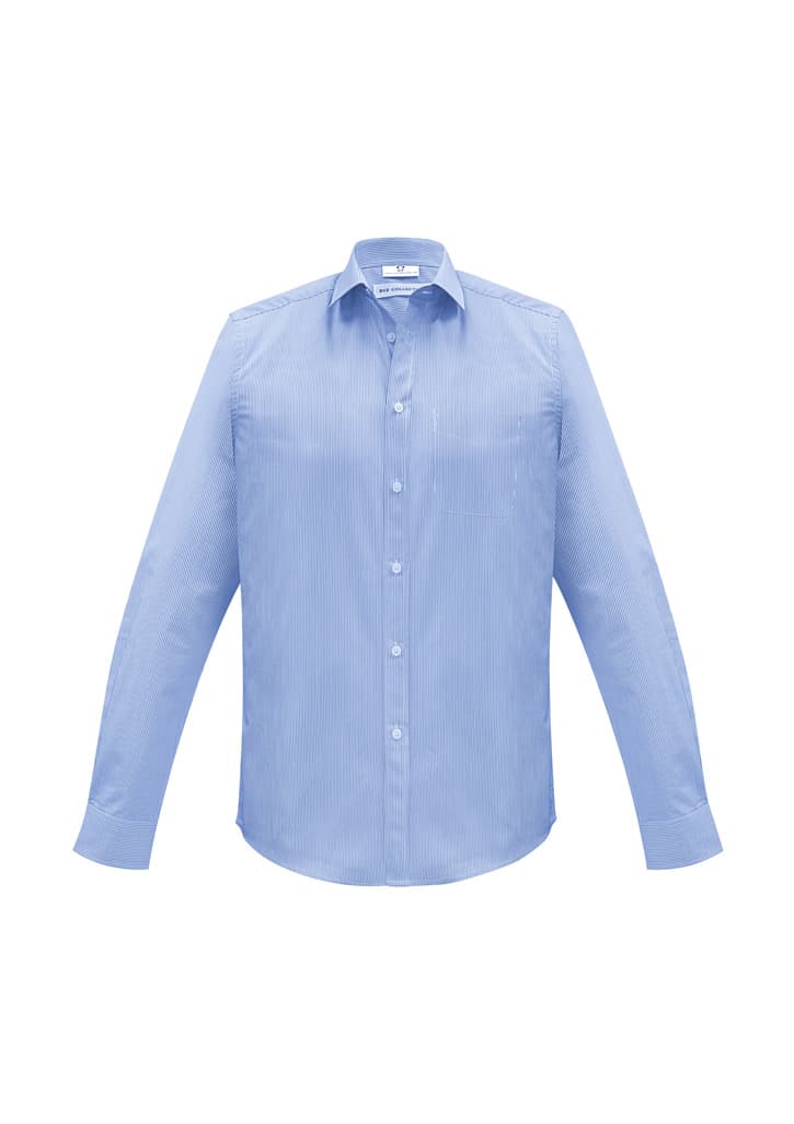 Mens Euro Long Sleeve Shirt - S812ML Image Blue