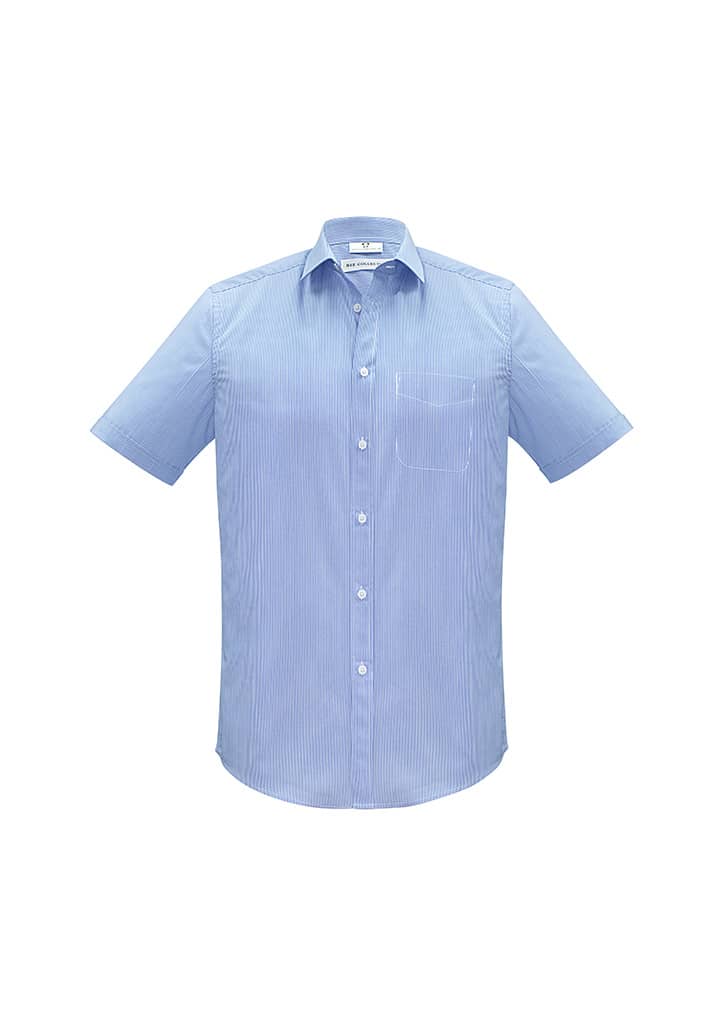 Mens Euro Short Sleeve Shirt - S812MS Image Blue