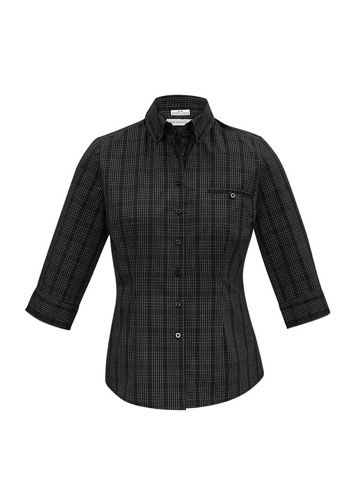 Womens Harper 3/4 Sleeve Shirt - S820LT Image Black/Silver