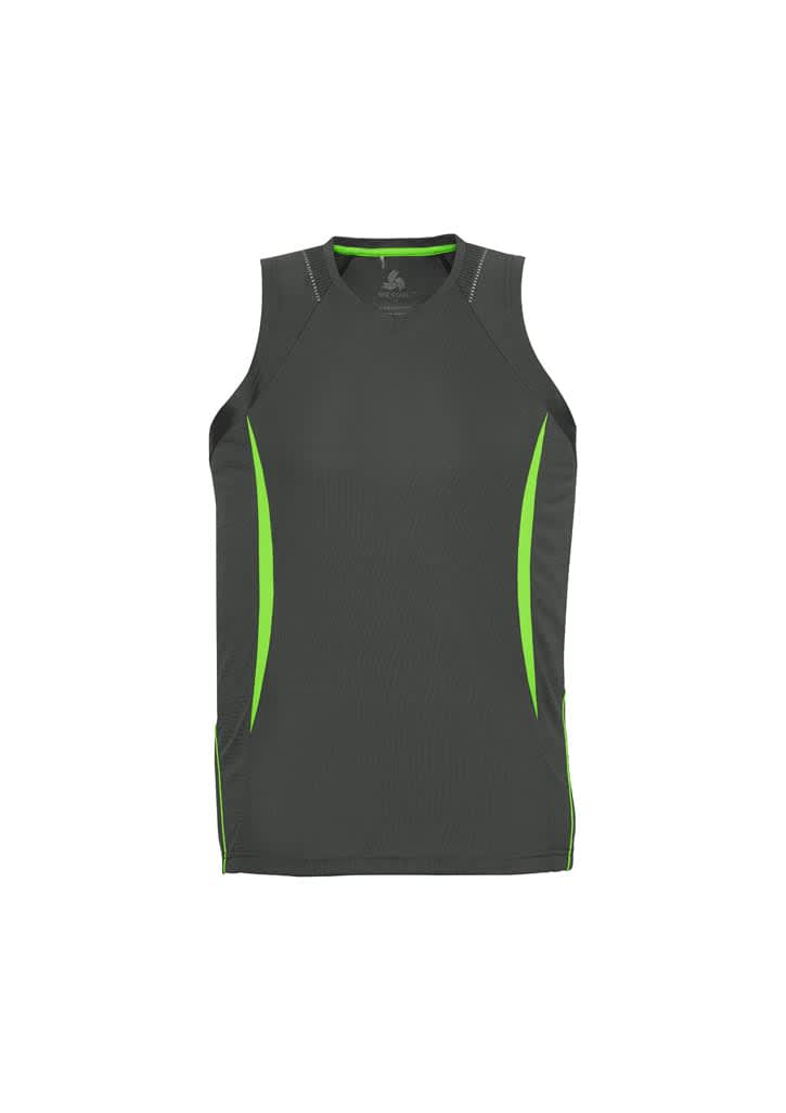 Mens Razor Singlet - SG407M Image Grey/Fluoro Lime