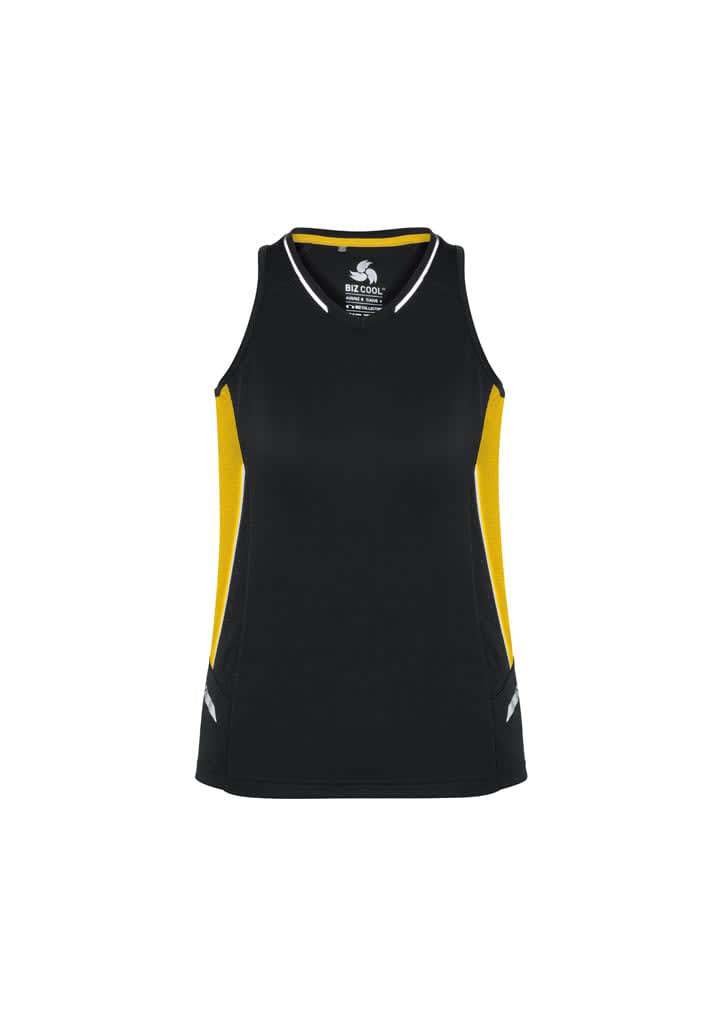 Womens Renegade Singlet - SG702L Image Black/Gold/Silver