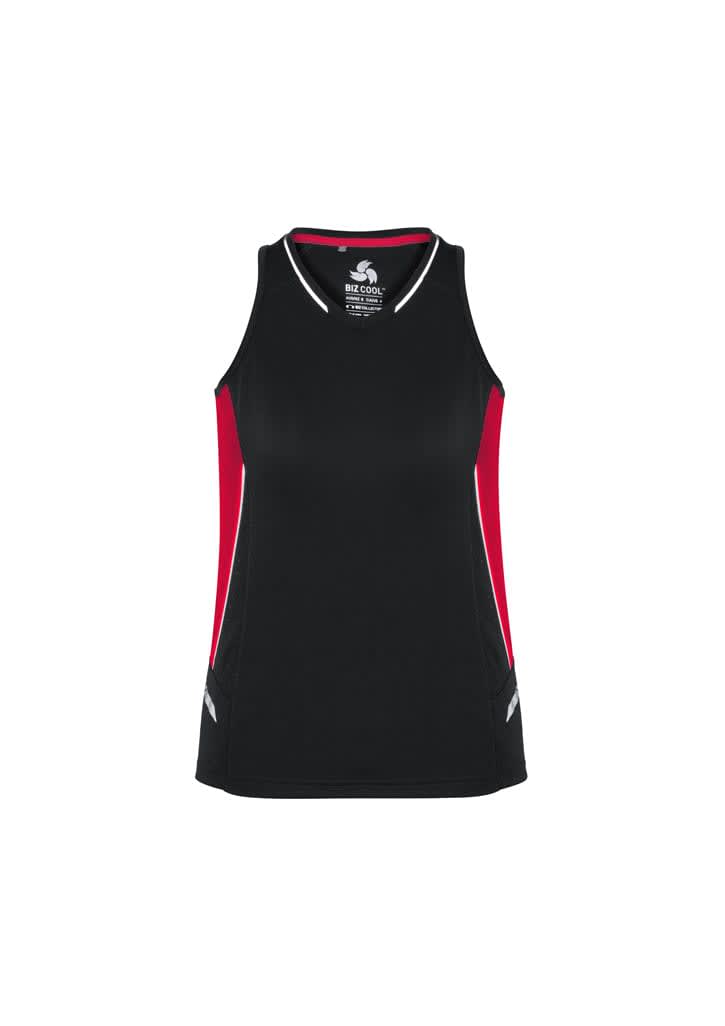 Womens Renegade Singlet - SG702L Image Black/Red/Silver