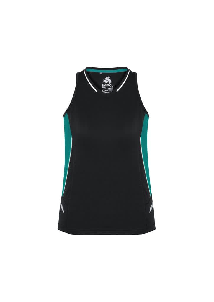 Womens Renegade Singlet - SG702L Image Black/Teal/Silver