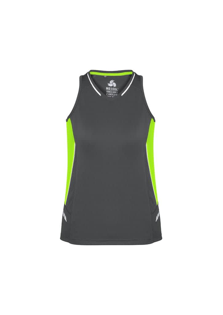 Womens Renegade Singlet - SG702L Image Grey/Fluoro Lime/Silver