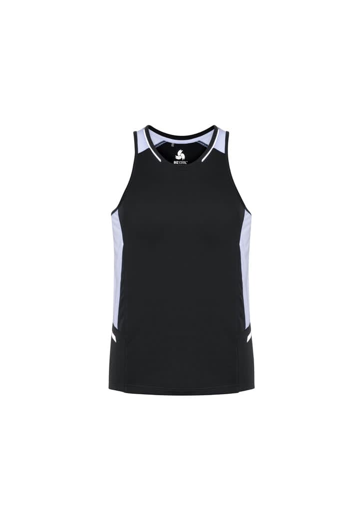 Mens Renegade Singlet - SG702M Image Black/White/Silver