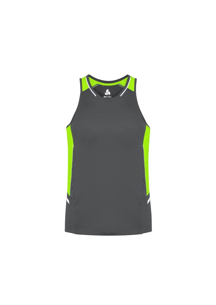 Mens Renegade Singlet - SG702M Image Grey/Fluoro Lime/Silver