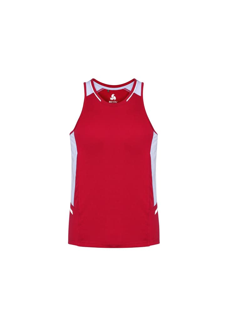 Mens Renegade Singlet - SG702M Image Red/White/Silver