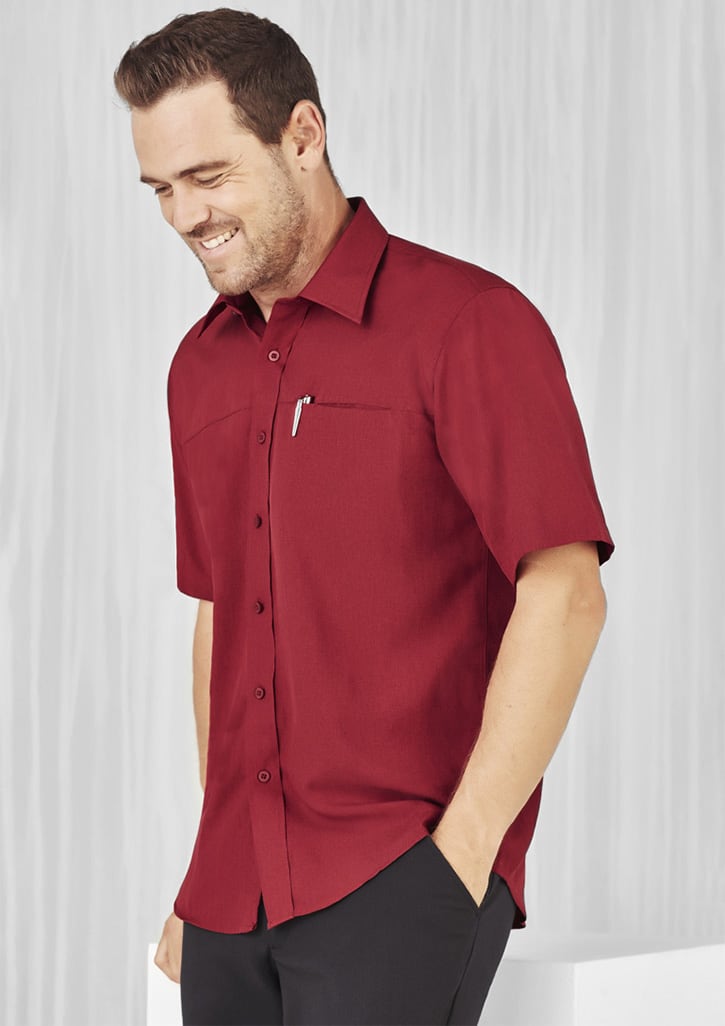 Oasis Mens Plain Short Sleeve Shirt - SH3603 Image Cherry