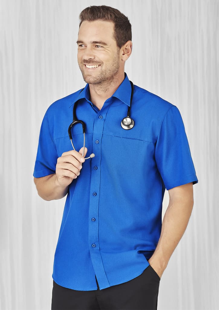 Oasis Mens Plain Short Sleeve Shirt - SH3603 Image Electric Blue