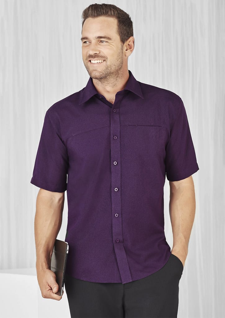 Oasis Mens Plain Short Sleeve Shirt - SH3603 Image Grape