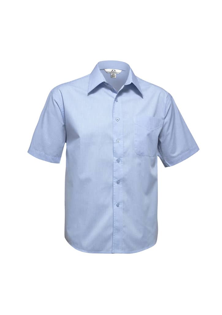 Mens Micro Check Short Sleeve Shirt - SH817 Image Sky