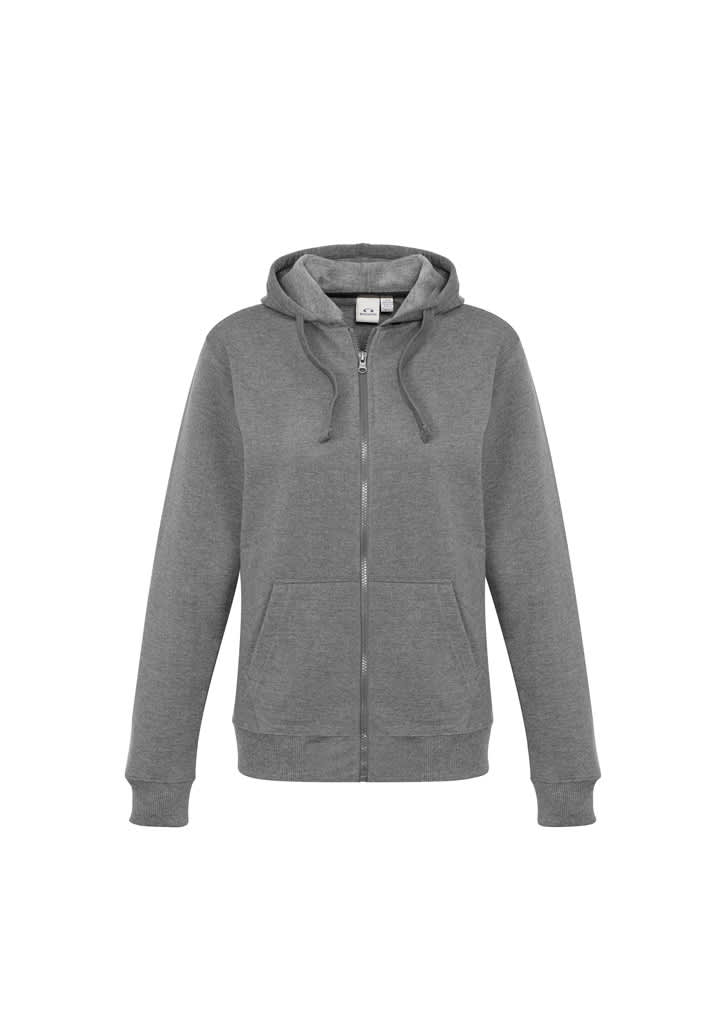 Womens Crew Zip Hoodie - SW762L Image Grey Marle