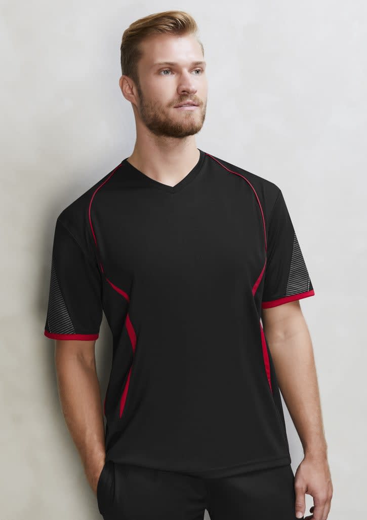 Mens Razor Short Sleeve Tee - T406MS Image Black/Red