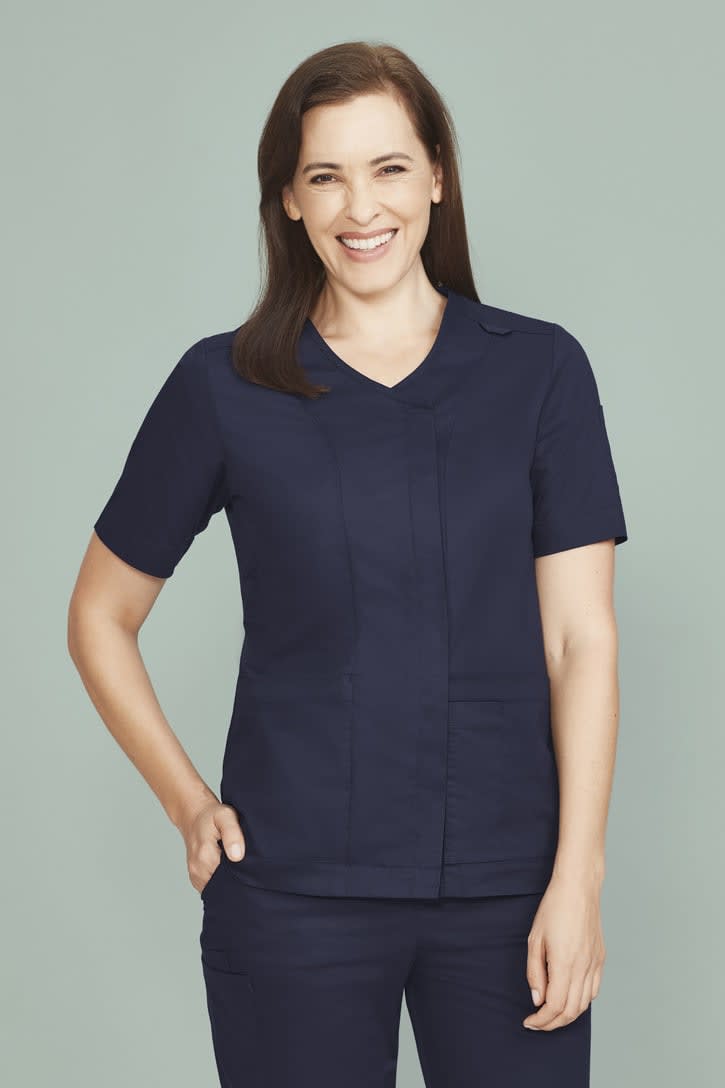 Womens Parks Zip Front Crossover Scrub Top