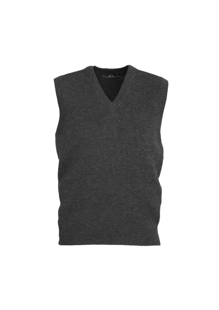 Mens Woolmix Knit Vest - WV6007 Image Charcoal