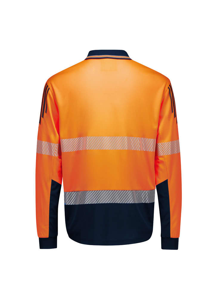 Mens Hi Vis Flux Segmented Tape Long Sleeve Polo FA-ZH550