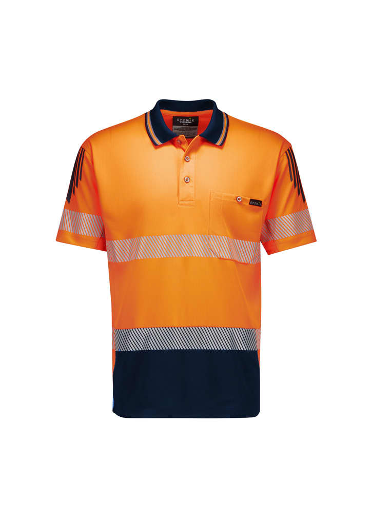 Mens Hi Vis Flux Segmented Tape Short Sleeve Polo FA-ZH555