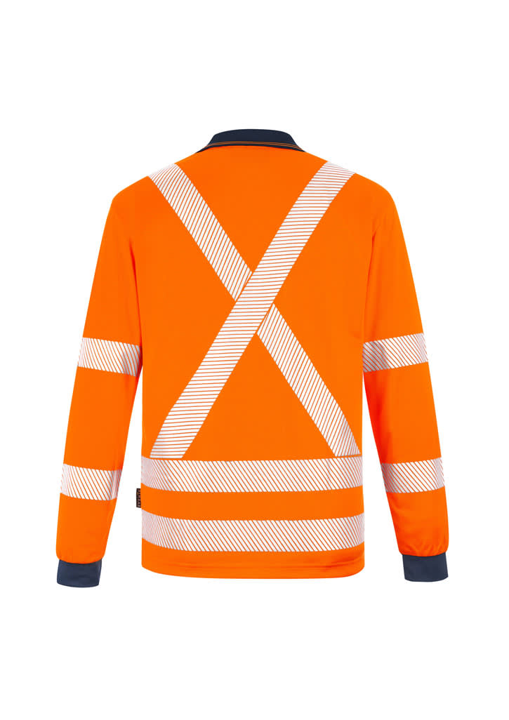 Unisex Hi Vis X Back NSW Rail Long Sleeve Polo - ZH690 Image 