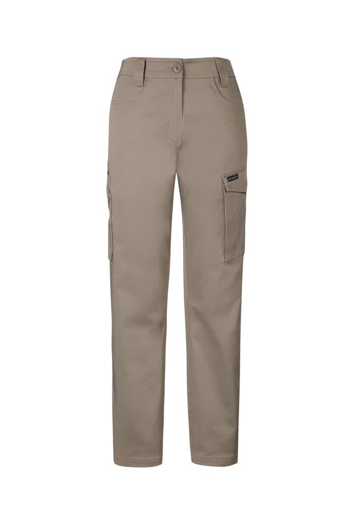 Womens Essential Basic Stretch Cargo Pant - ZP730 Image Khaki