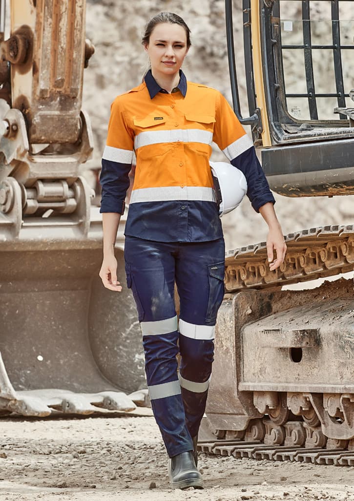 Womens Essential Stretch Taped Cargo Pant - ZP733 Image Navy