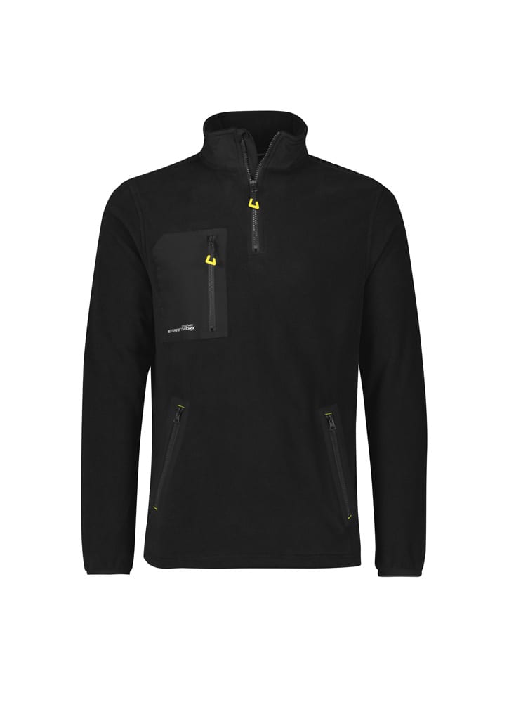 Unisex Streetworx Lightweight 1/4 Zip Polar Fleece - ZT210 Image Black