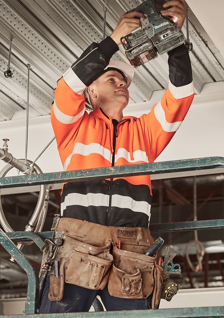 Unisex Hi Vis Full Zip Stretch Taped Hoodie FA-ZT486