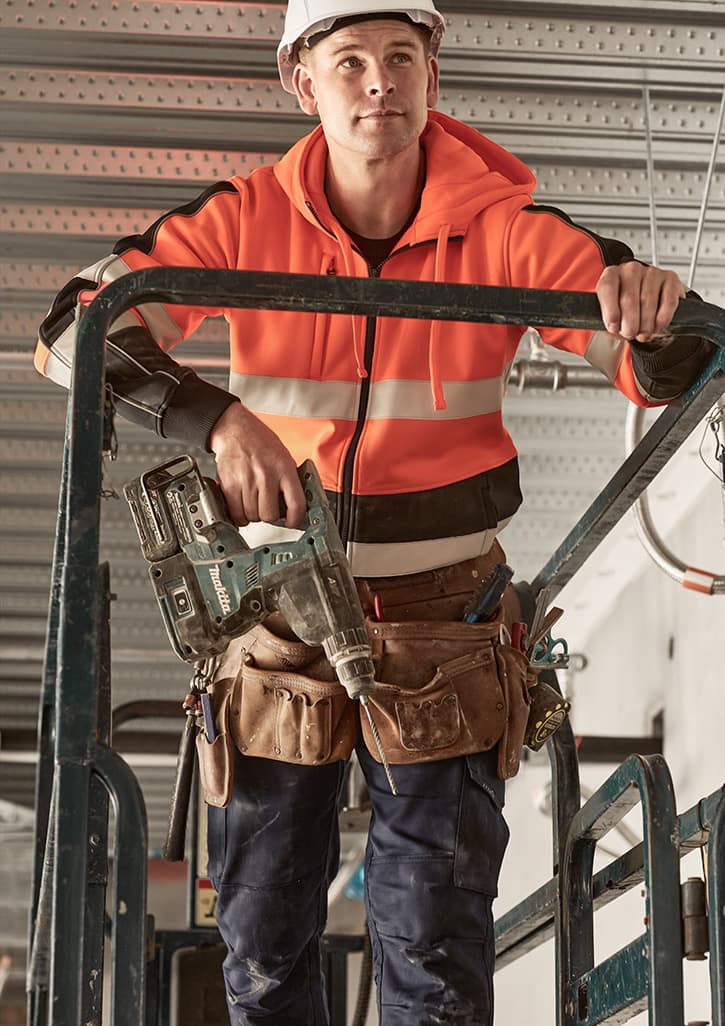 Unisex Hi Vis Full Zip Stretch Taped Hoodie FA-ZT486