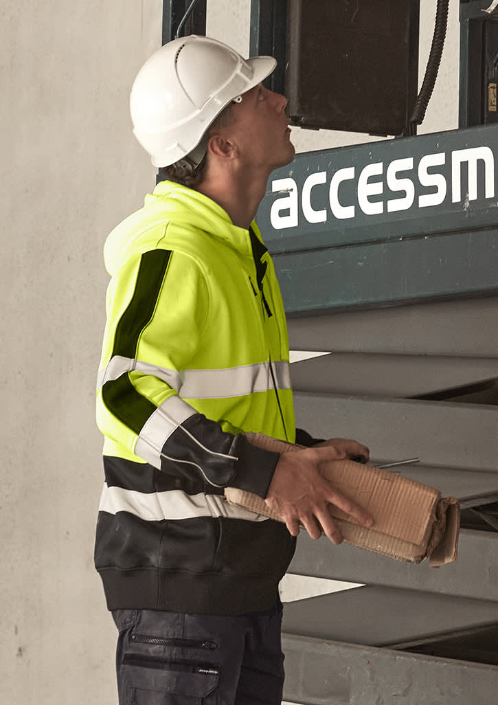 Unisex Hi Vis Full Zip Stretch Taped Hoodie FA-ZT486