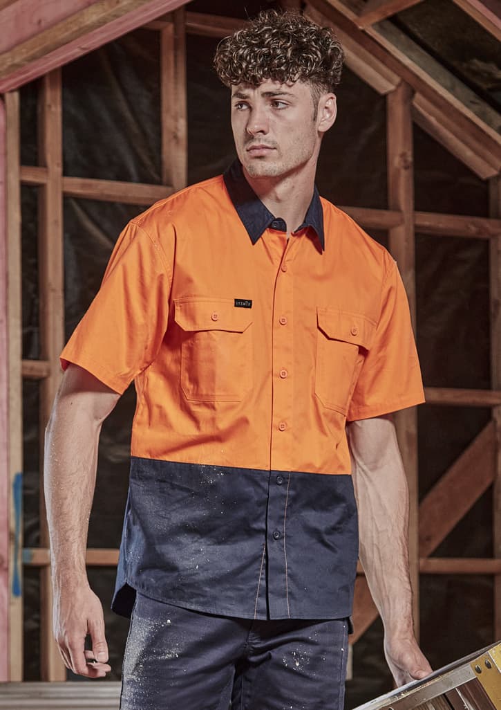 Mens Hi Vis Short Sleeve Shirt