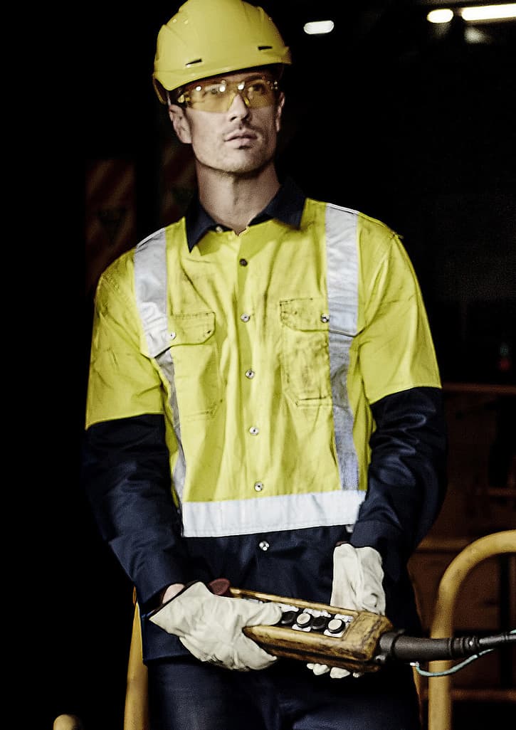 Mens Industrial Long Sleeve Shirt - Shoulder Taped