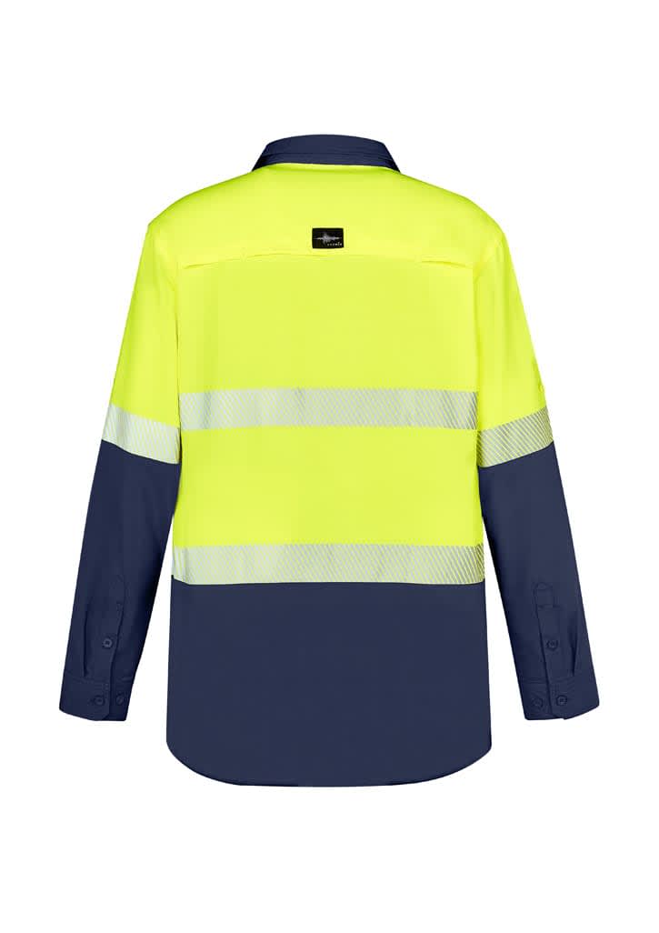 Mens Hi Vis Outdoor Segmented Tape Long Sleeve Shirt - ZW470 Image 