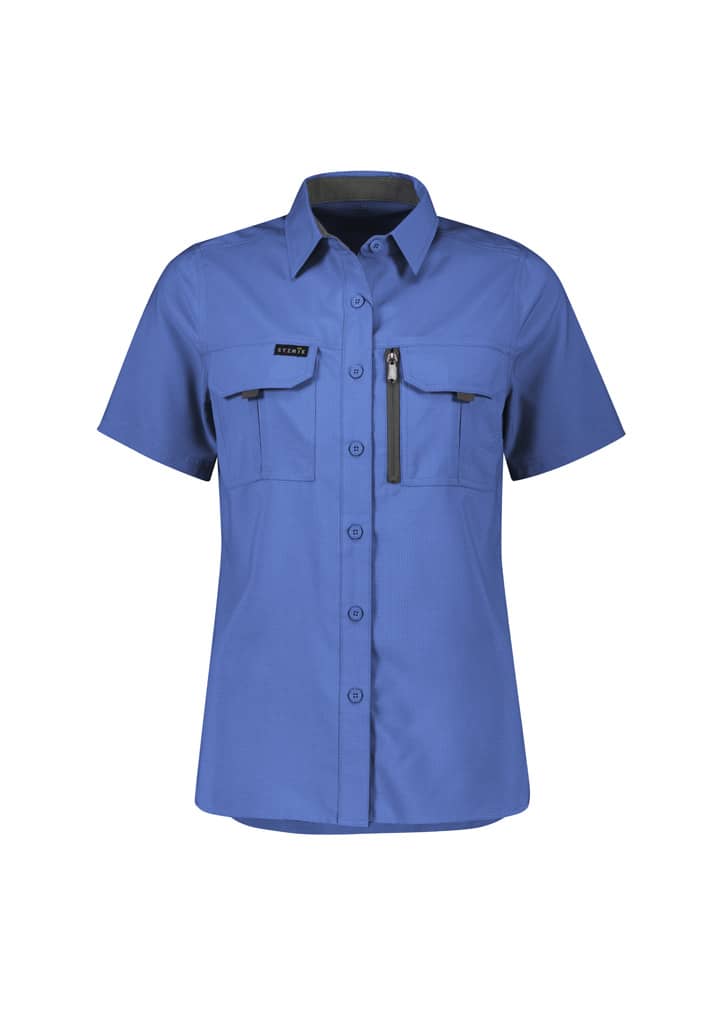 Womens Outdoor Short Sleeve Shirt - ZW765 Image Blue