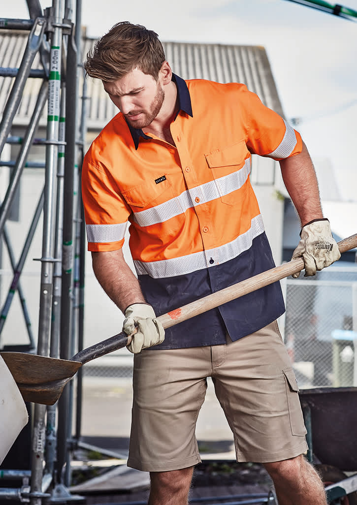 Mens Rugged Cooling HI Vis Taped Short Sleeve Shirt