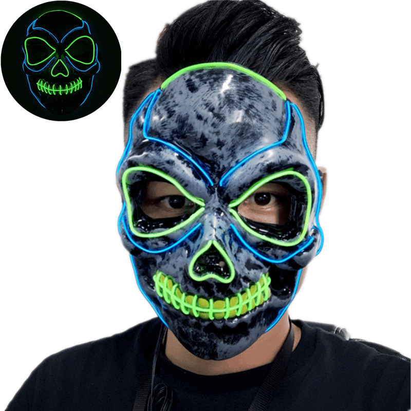 Halloween Skull Light Up Mask - NW04380 Image 