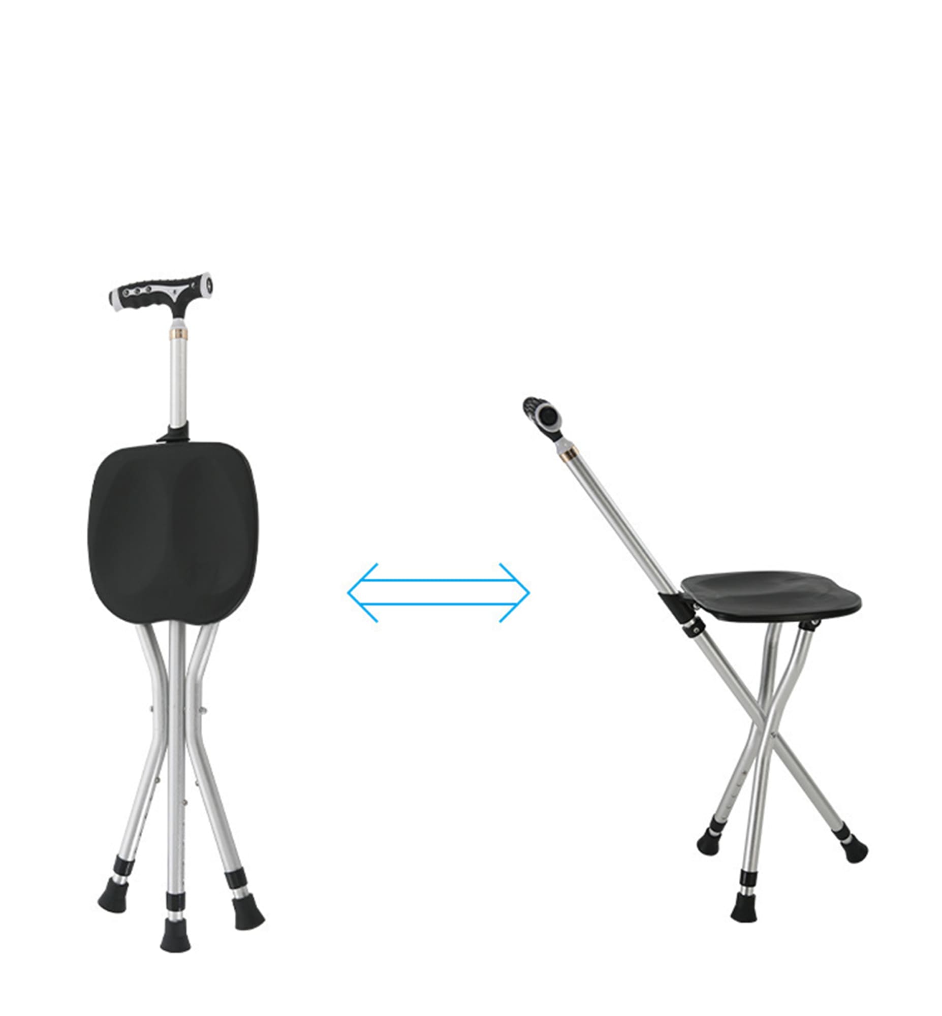 Adjustable Cane Stool With Light