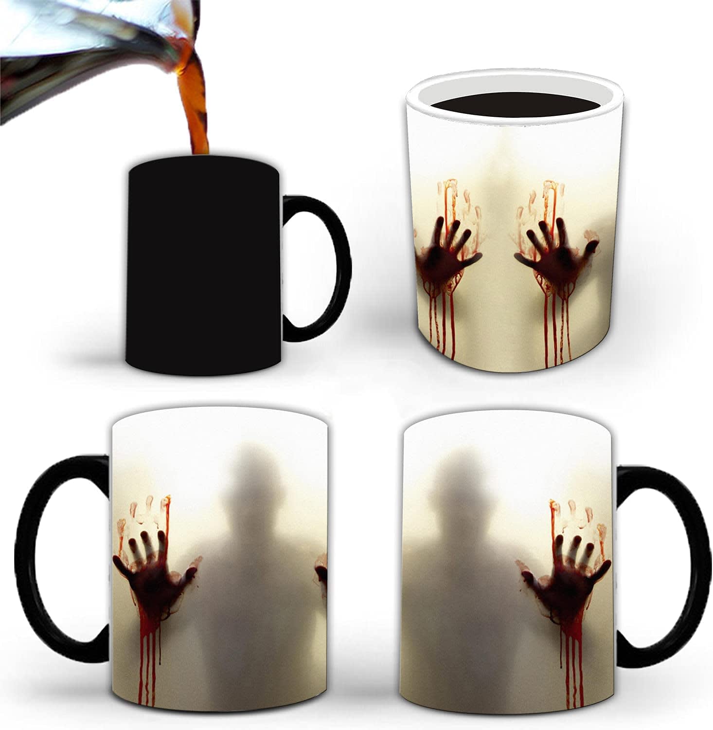 11 OZ Heat Sensitive Color Changing Walking Corpse Horror Coffee Mugs