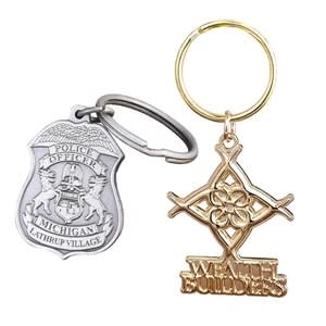 0.75" Die Struck 2D Key Chain (No Colour)