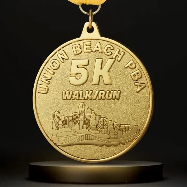 1 1/2" Custom Die Struck Shiny w/Sandblast/Textured Background Medals